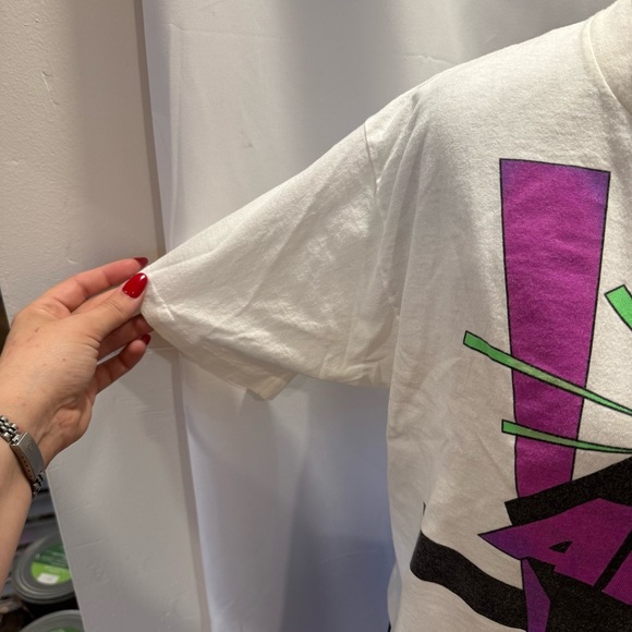 Vtg 80s Avia Faded Crop Shirt M USA Gym Beach Surf Grunge Vaporwave Skate OP 90s - Picture 5 of 7